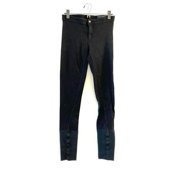 Rag & Bone Womens Equestrian Pants Black Stretch Flat Front Cotton Blend 28 - Picture 1 of 7